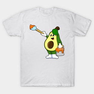 Avocado as Painter with Paint brush T-Shirt